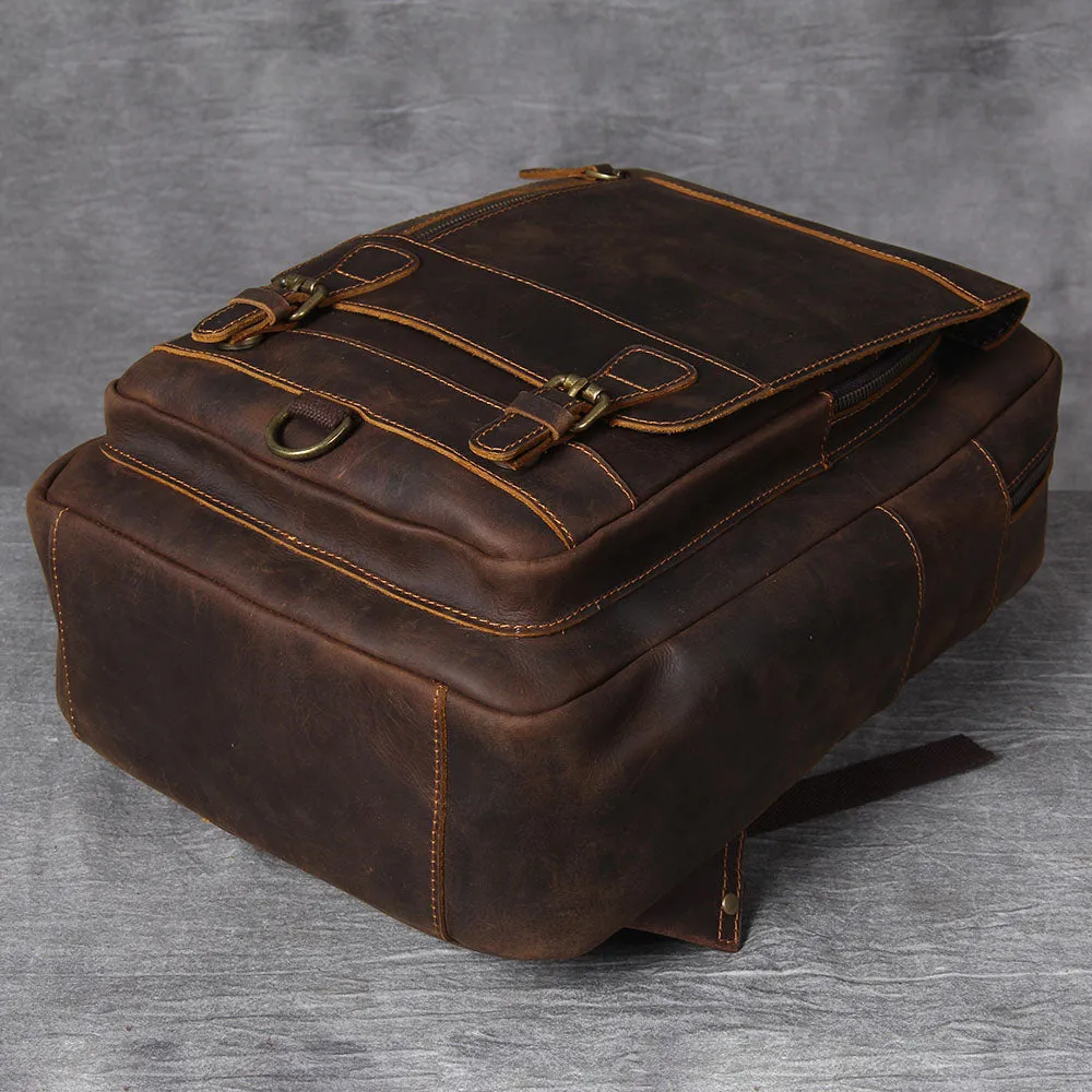 Tan Leather Backpack | Caribbean Sea