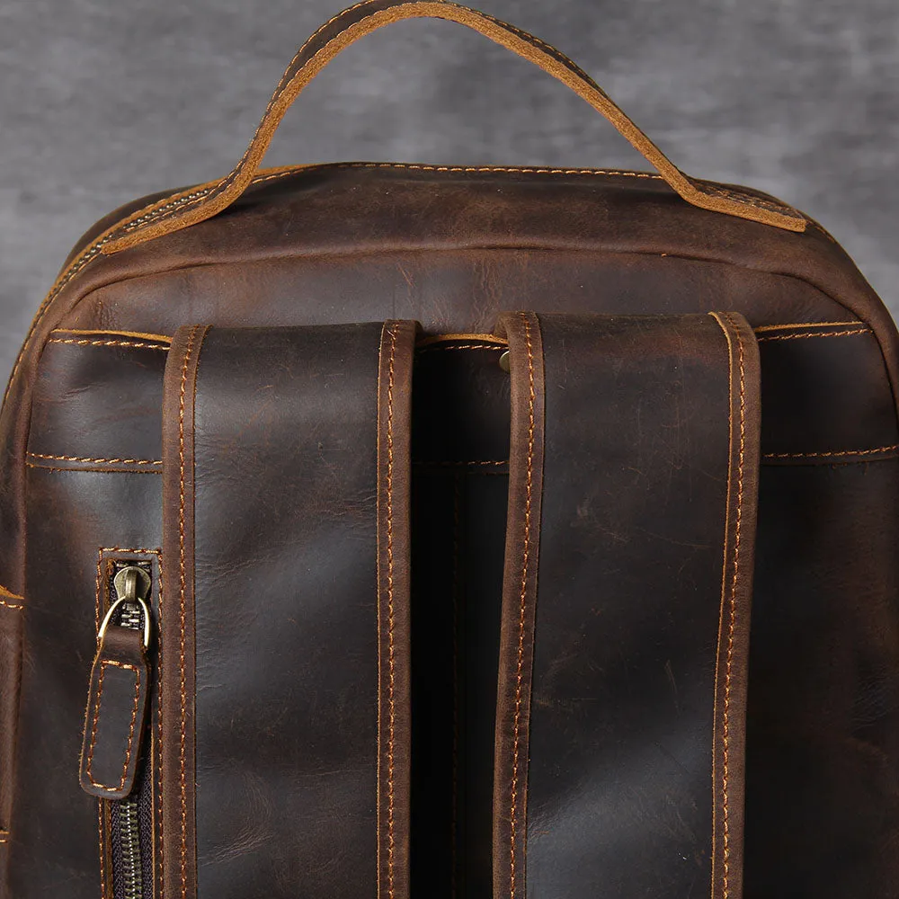 Tan Leather Backpack | Caribbean Sea