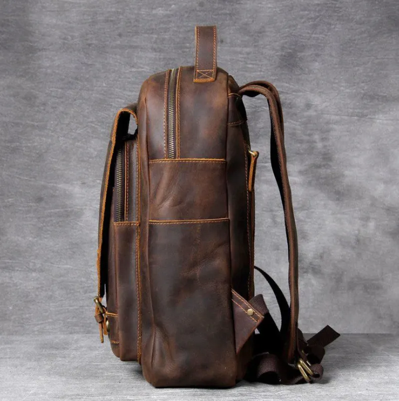 Tan Leather Backpack | Caribbean Sea