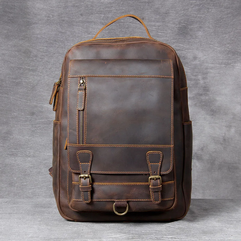 Tan Leather Backpack | Caribbean Sea