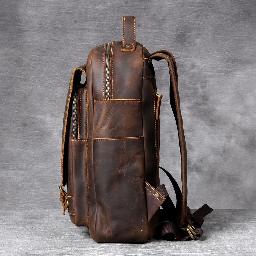 Tan Leather Backpack | Caribbean Sea