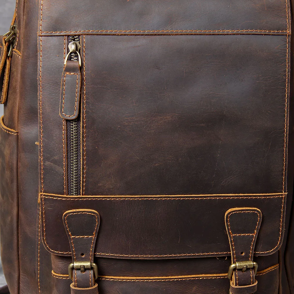 Tan Leather Backpack | Caribbean Sea
