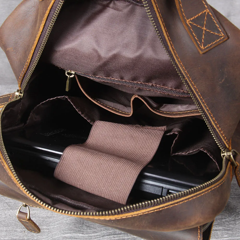 Tan Leather Backpack | Caribbean Sea