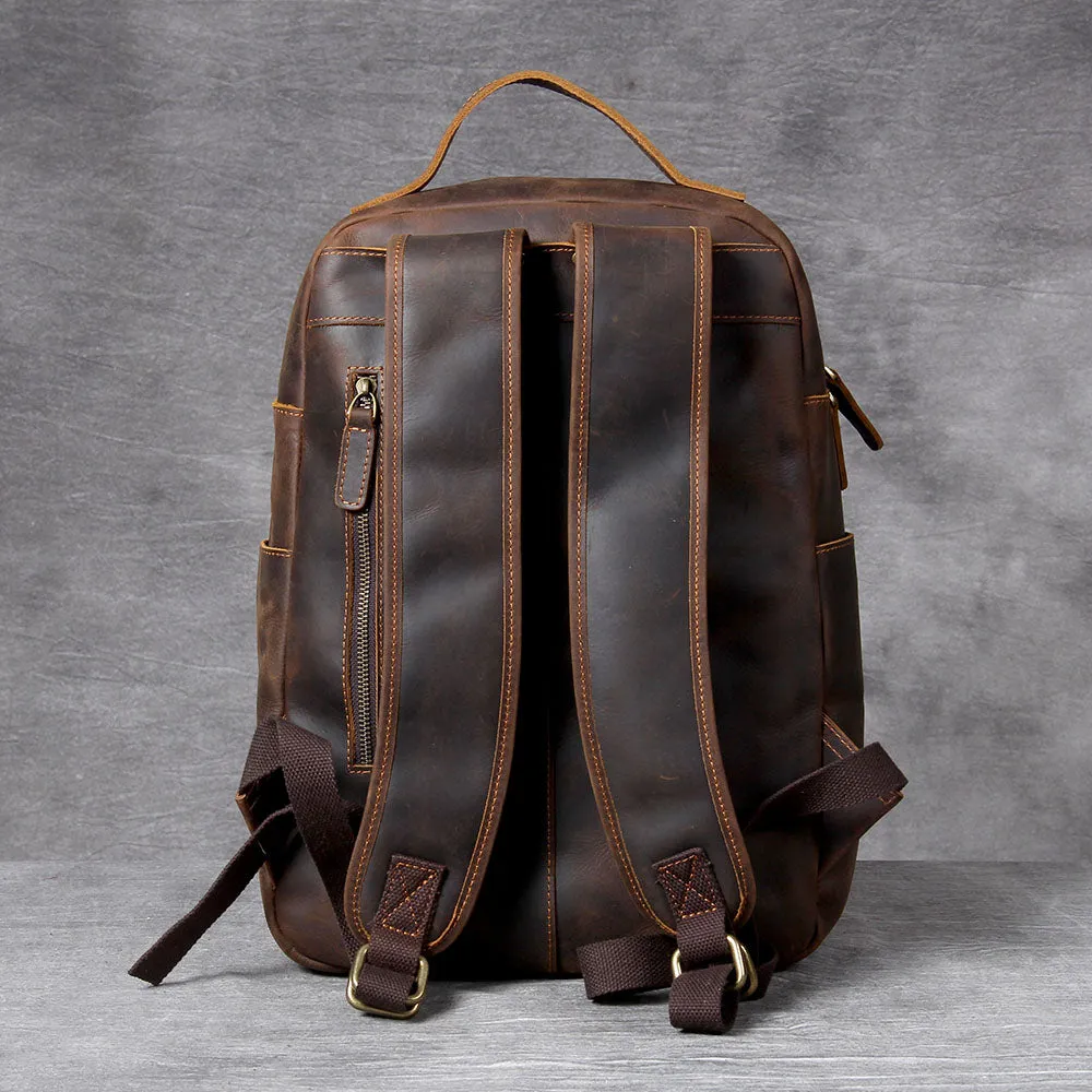 Tan Leather Backpack | Caribbean Sea