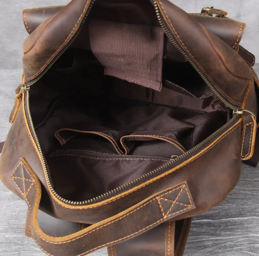 Tan Leather Backpack | Caribbean Sea