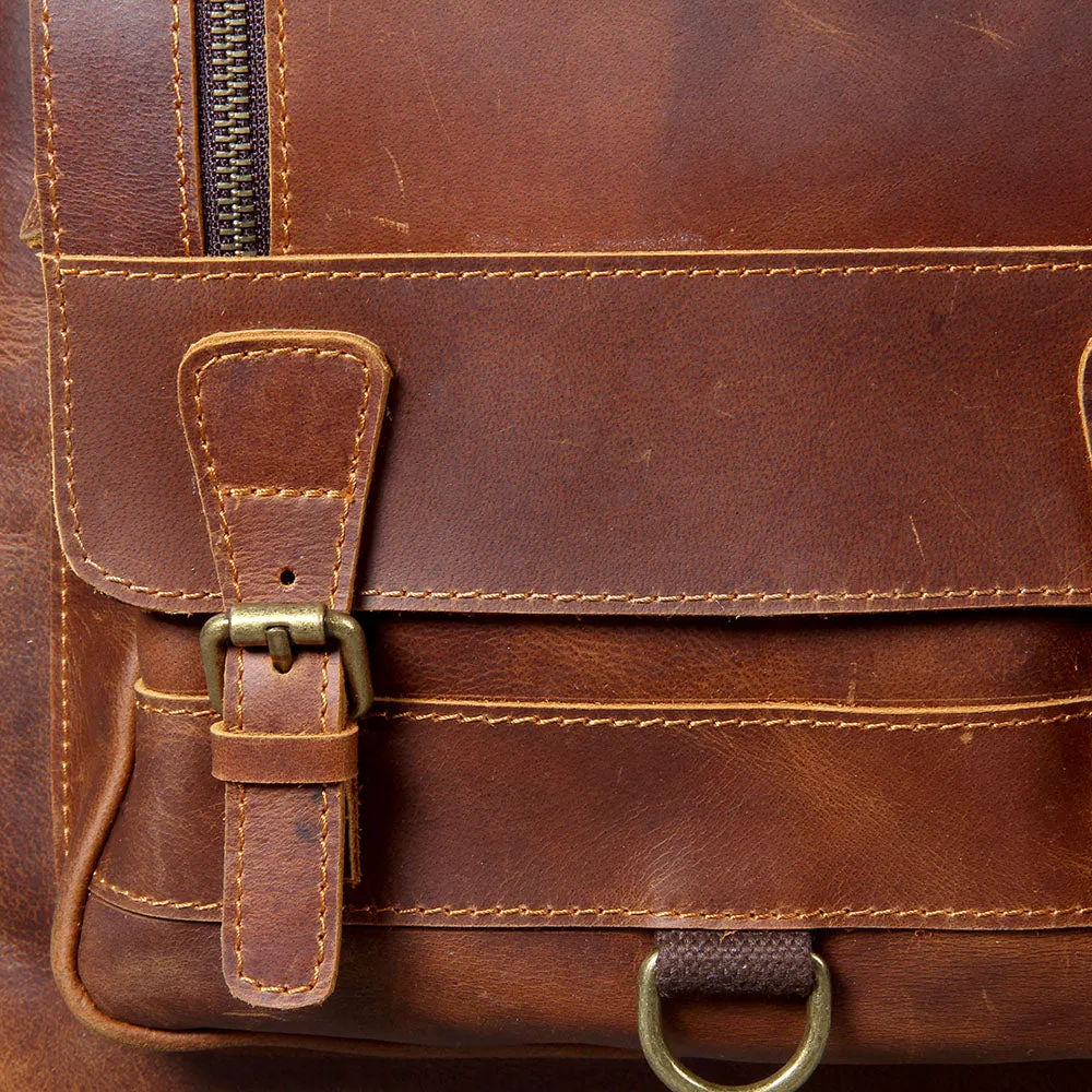 Tan Leather Backpack | Caribbean Sea