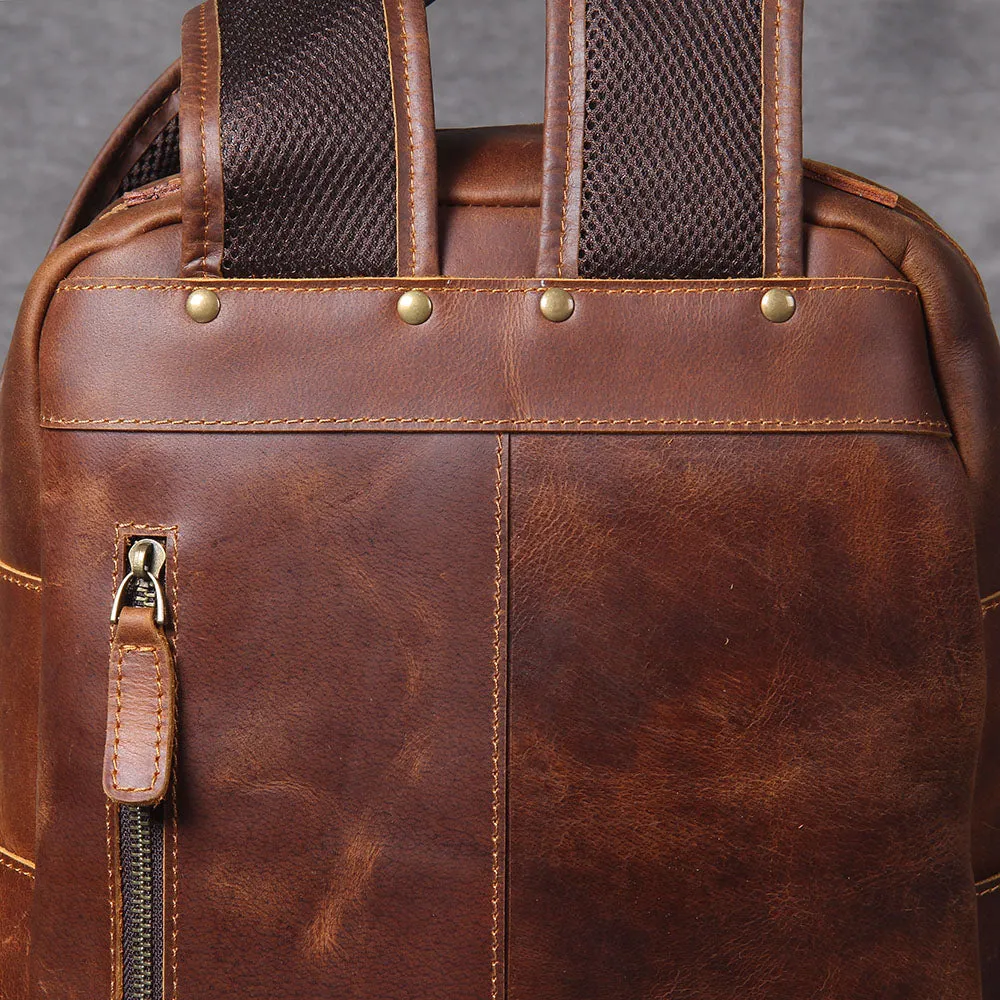 Tan Leather Backpack | Caribbean Sea