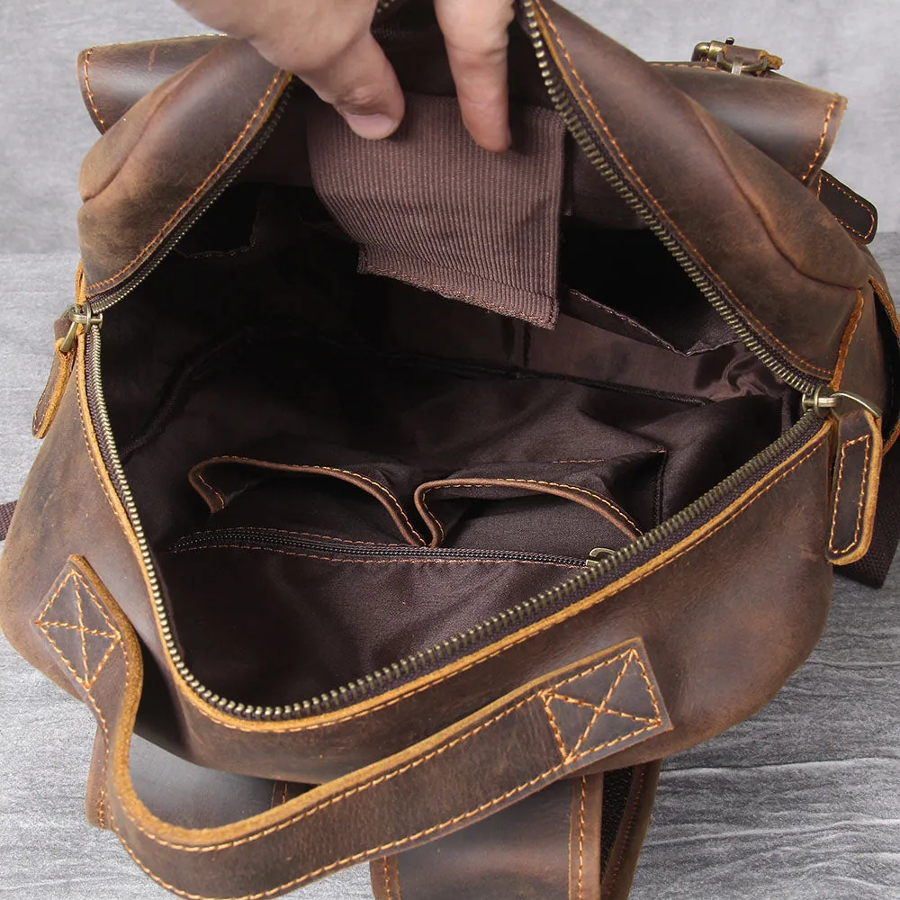 Tan Leather Backpack | Caribbean Sea