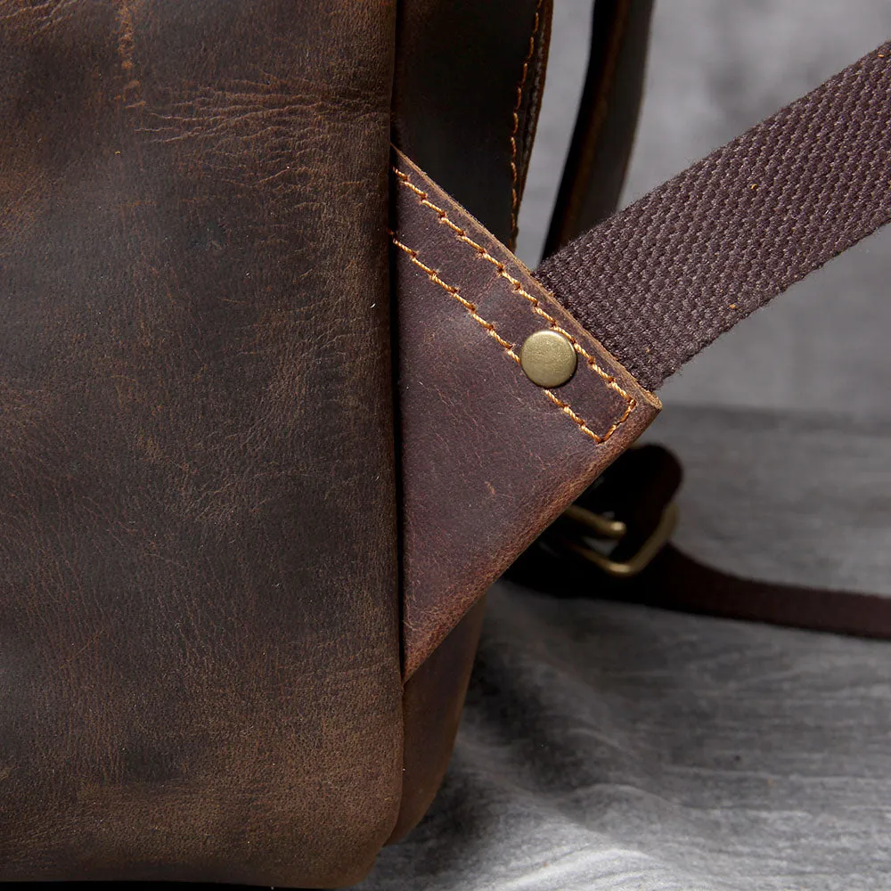 Tan Leather Backpack | Caribbean Sea