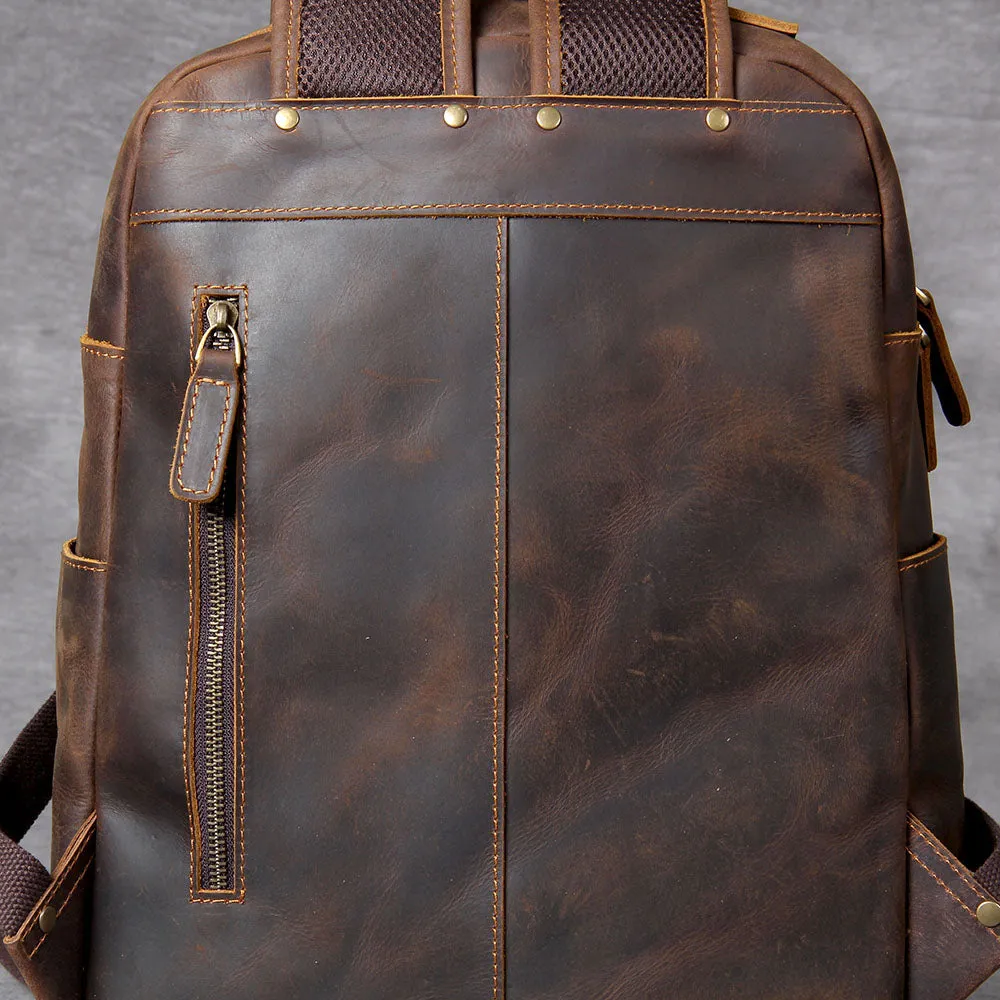 Tan Leather Backpack | Caribbean Sea