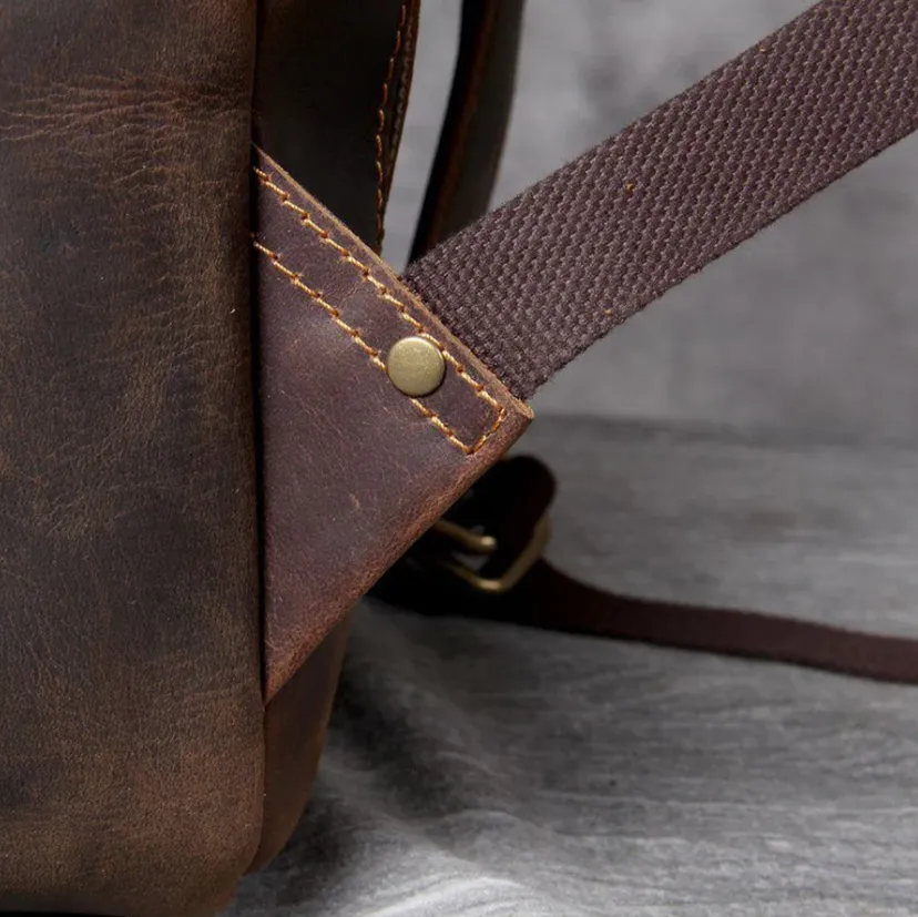 Tan Leather Backpack | Caribbean Sea