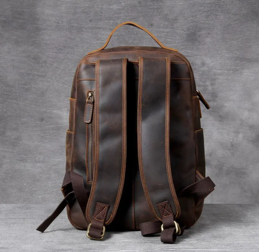 Tan Leather Backpack | Caribbean Sea