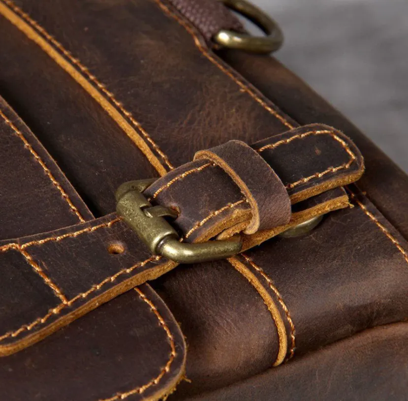 Tan Leather Backpack | Caribbean Sea
