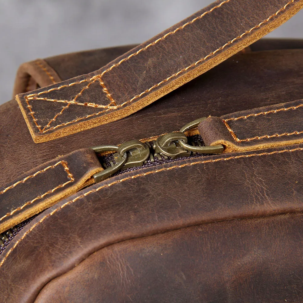 Tan Leather Backpack | Caribbean Sea