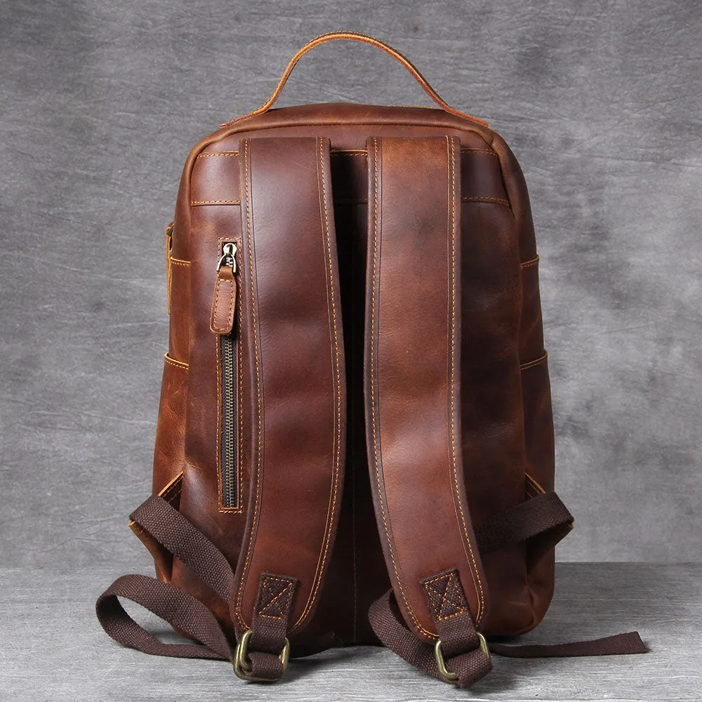 Tan Leather Backpack | Caribbean Sea