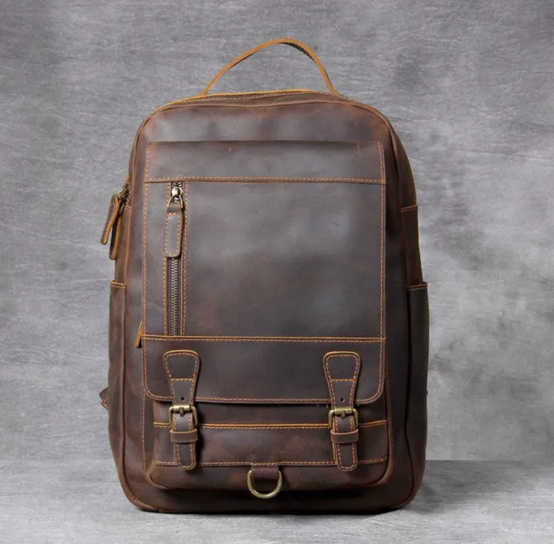 Tan Leather Backpack | Caribbean Sea