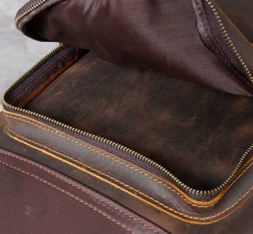 Tan Leather Backpack | Caribbean Sea