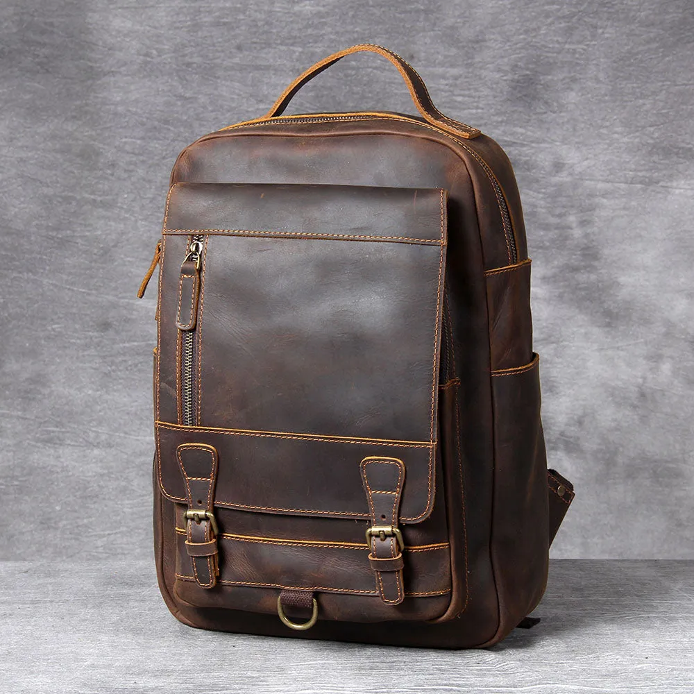 Tan Leather Backpack | Caribbean Sea