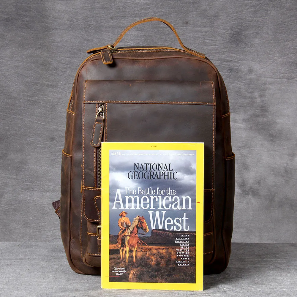 Tan Leather Backpack | Caribbean Sea