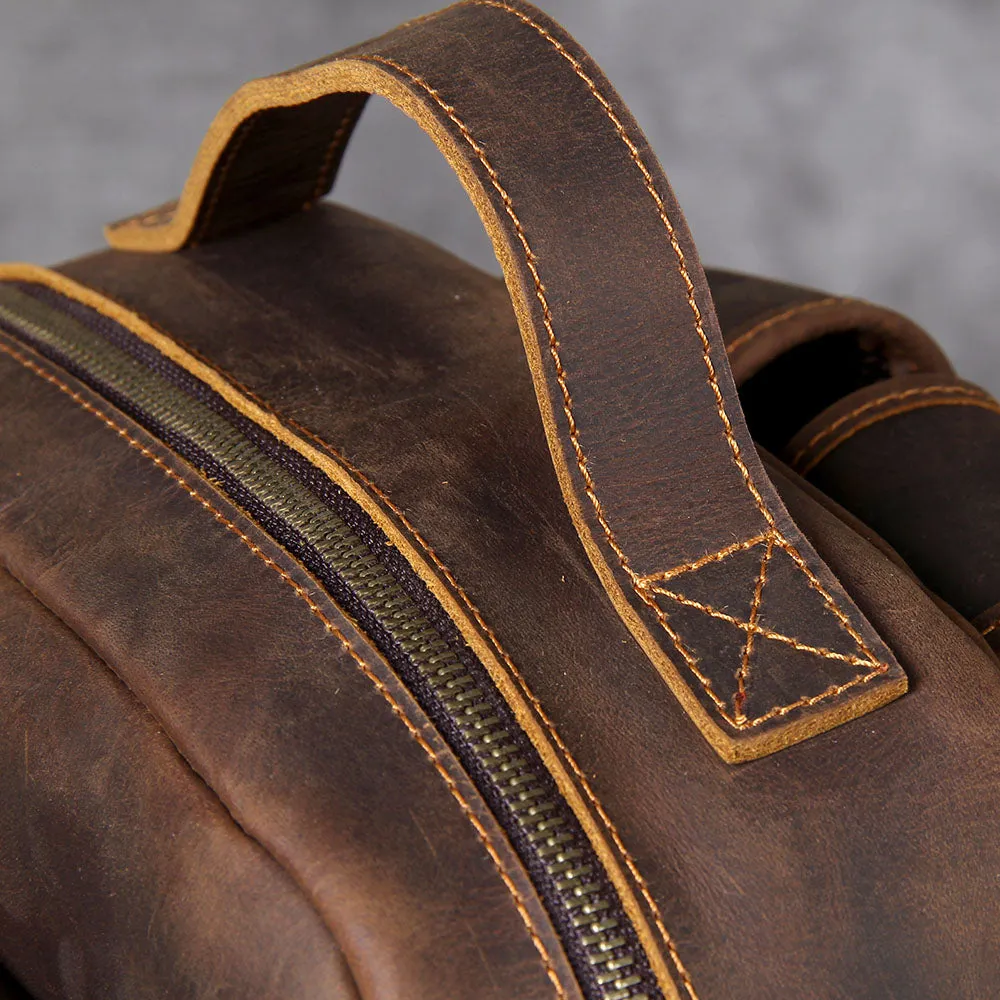 Tan Leather Backpack | Caribbean Sea