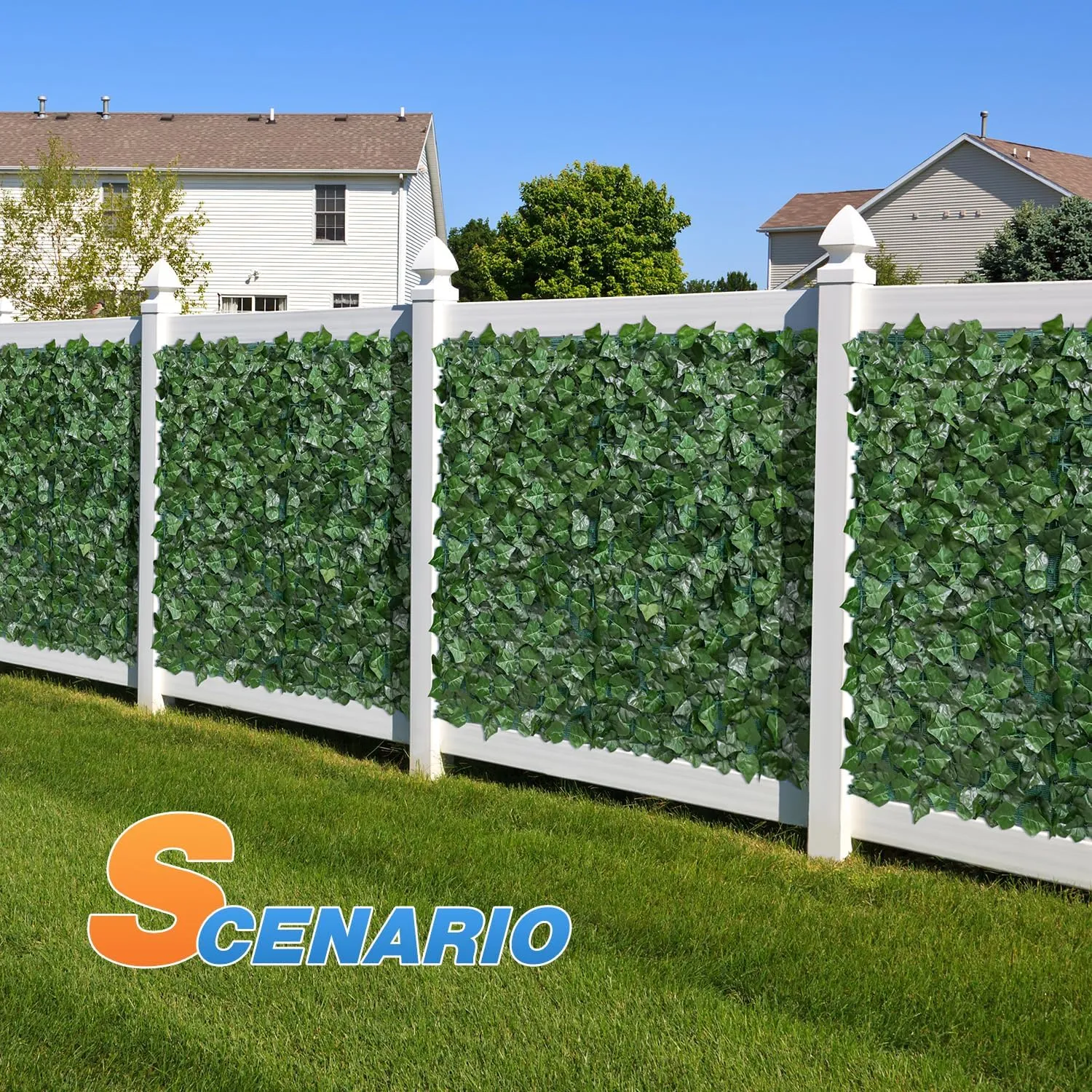 TANG Sunshades Depot 6' FT x 10' FT Artificial Faux Ivy Privacy Fence Screen Leaf Vine Decoration Panel with 130 GSM Mesh Back
