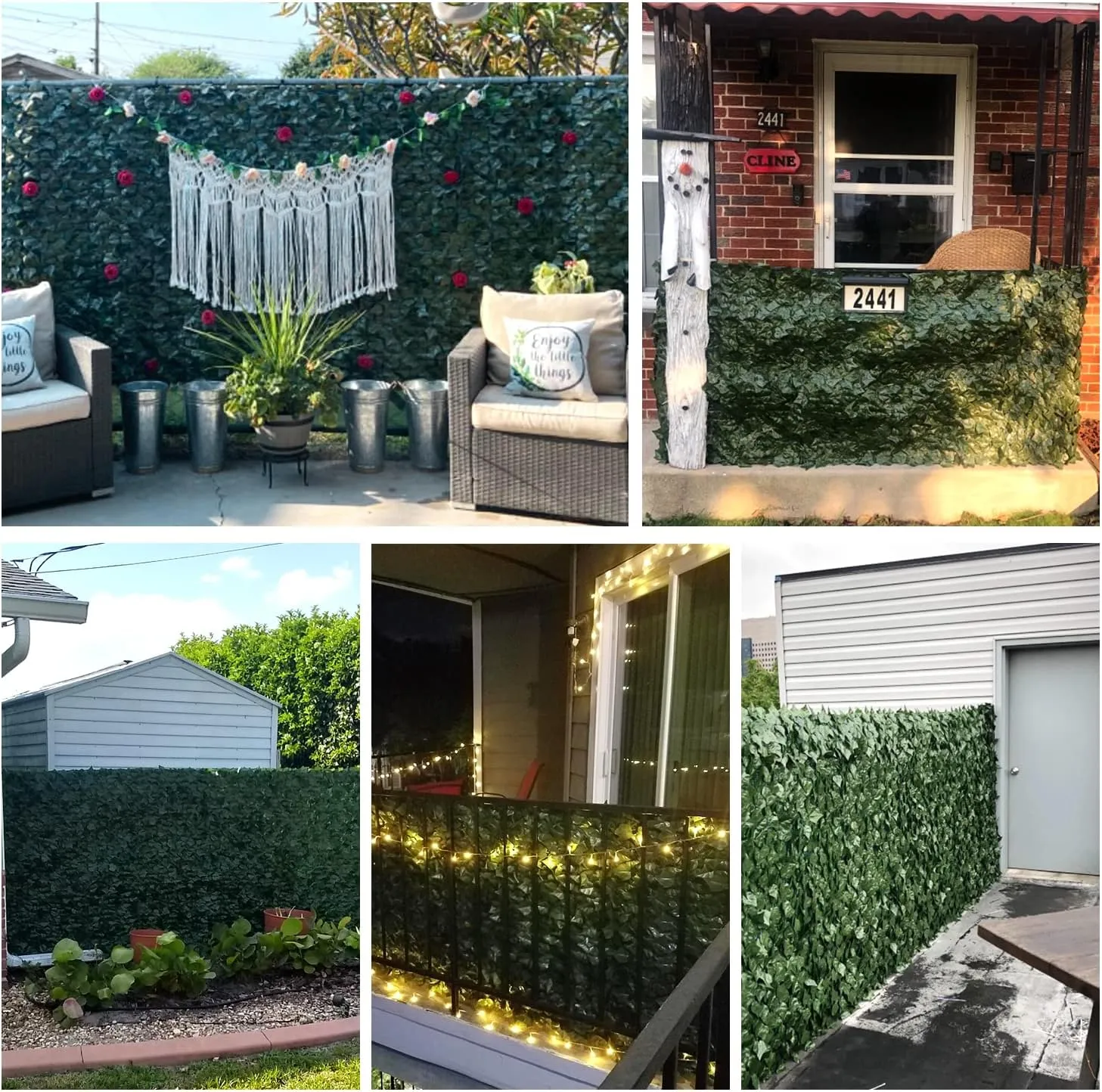 TANG Sunshades Depot 6' FT x 10' FT Artificial Faux Ivy Privacy Fence Screen Leaf Vine Decoration Panel with 130 GSM Mesh Back