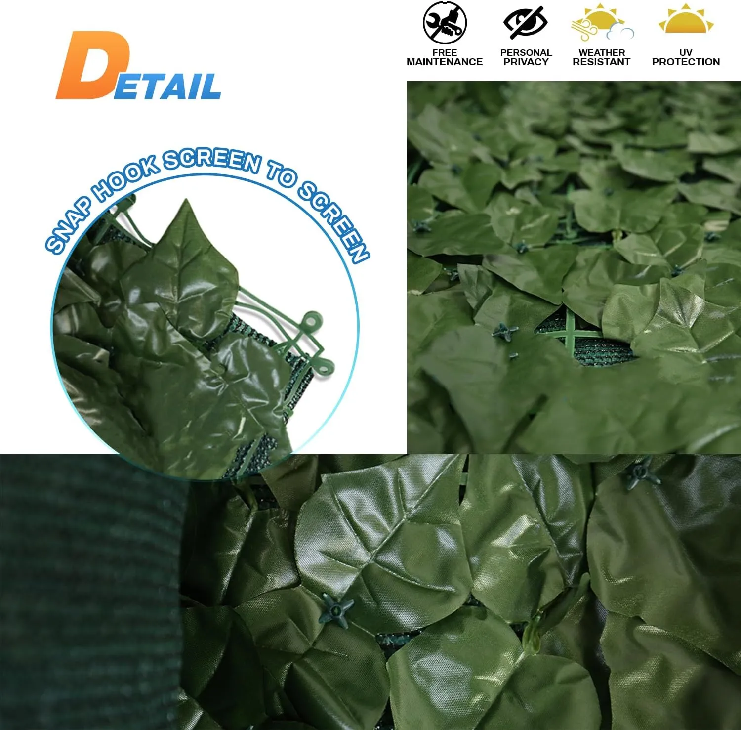 TANG Sunshades Depot 6' FT x 10' FT Artificial Faux Ivy Privacy Fence Screen Leaf Vine Decoration Panel with 130 GSM Mesh Back