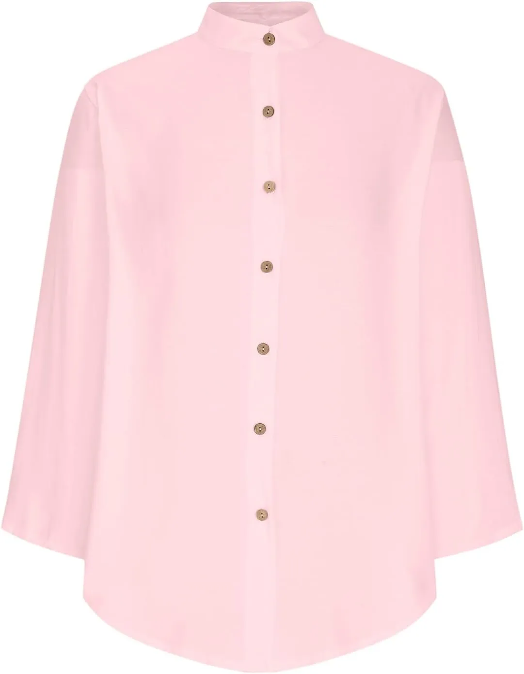 TANGNADE Womens Cotten Linen Blouse Summer Casual 3/4 Sleeve Shirts Loose Fit Oversized Tshirts Tunic Tops with Pockets