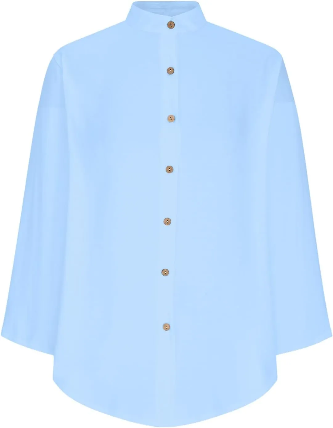 TANGNADE Womens Cotten Linen Blouse Summer Casual 3/4 Sleeve Shirts Loose Fit Oversized Tshirts Tunic Tops with Pockets