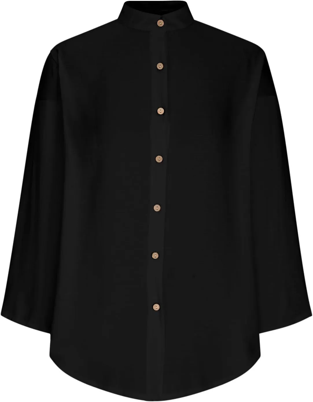 TANGNADE Womens Cotten Linen Blouse Summer Casual 3/4 Sleeve Shirts Loose Fit Oversized Tshirts Tunic Tops with Pockets