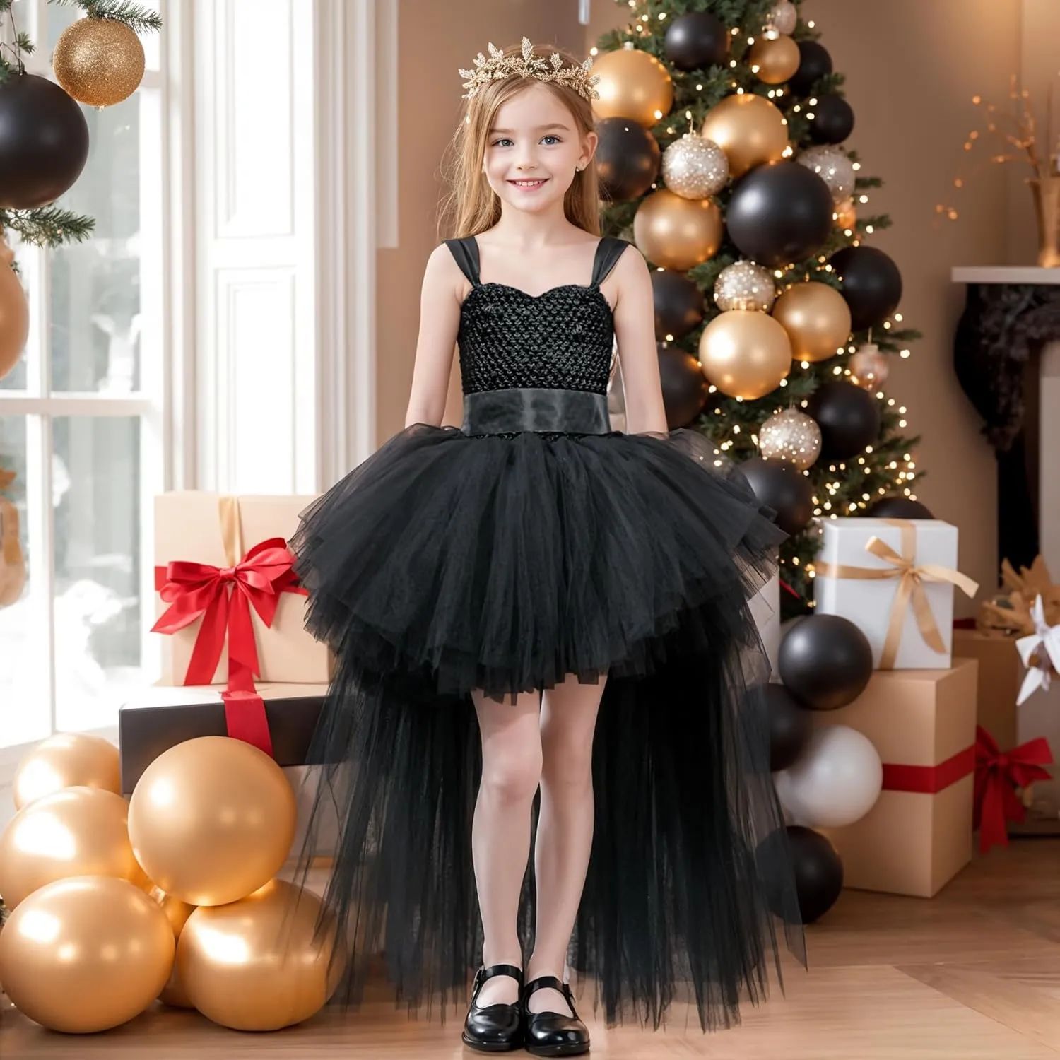 Tao-Ge Christmas Tutu Dress for Girls Tulle Dresses Fairy Princess Dress for Kids Toddler Little Girl Birthday Party Outfit