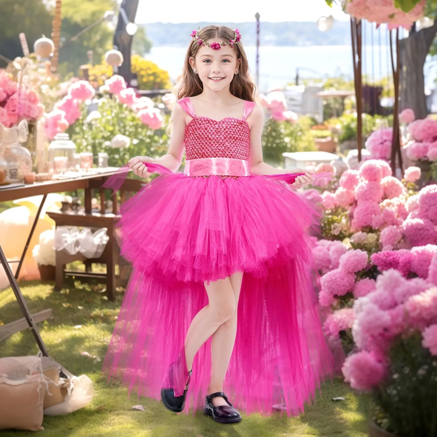 Tao-Ge Christmas Tutu Dress for Girls Tulle Dresses Fairy Princess Dress for Kids Toddler Little Girl Birthday Party Outfit