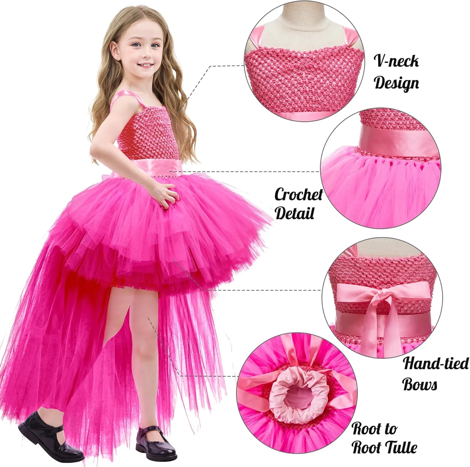 Tao-Ge Christmas Tutu Dress for Girls Tulle Dresses Fairy Princess Dress for Kids Toddler Little Girl Birthday Party Outfit