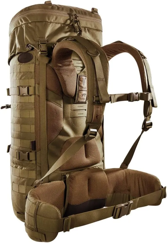 Tasmanian Tiger TT Base Pack 52 Modular Expandable Backpack 52 L to 65 L Volume Trekking Backpack with Molle System and Removable Waist Belt Coyote Brown