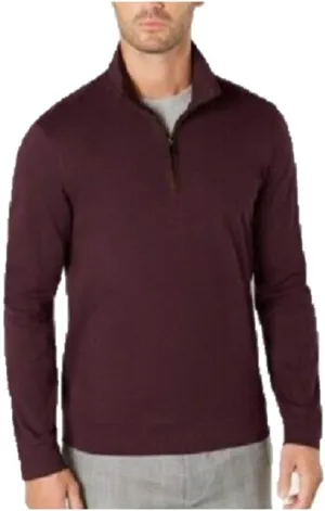 Tasso Elba Men's Piped 1/4-Zip Sweater Burgundy