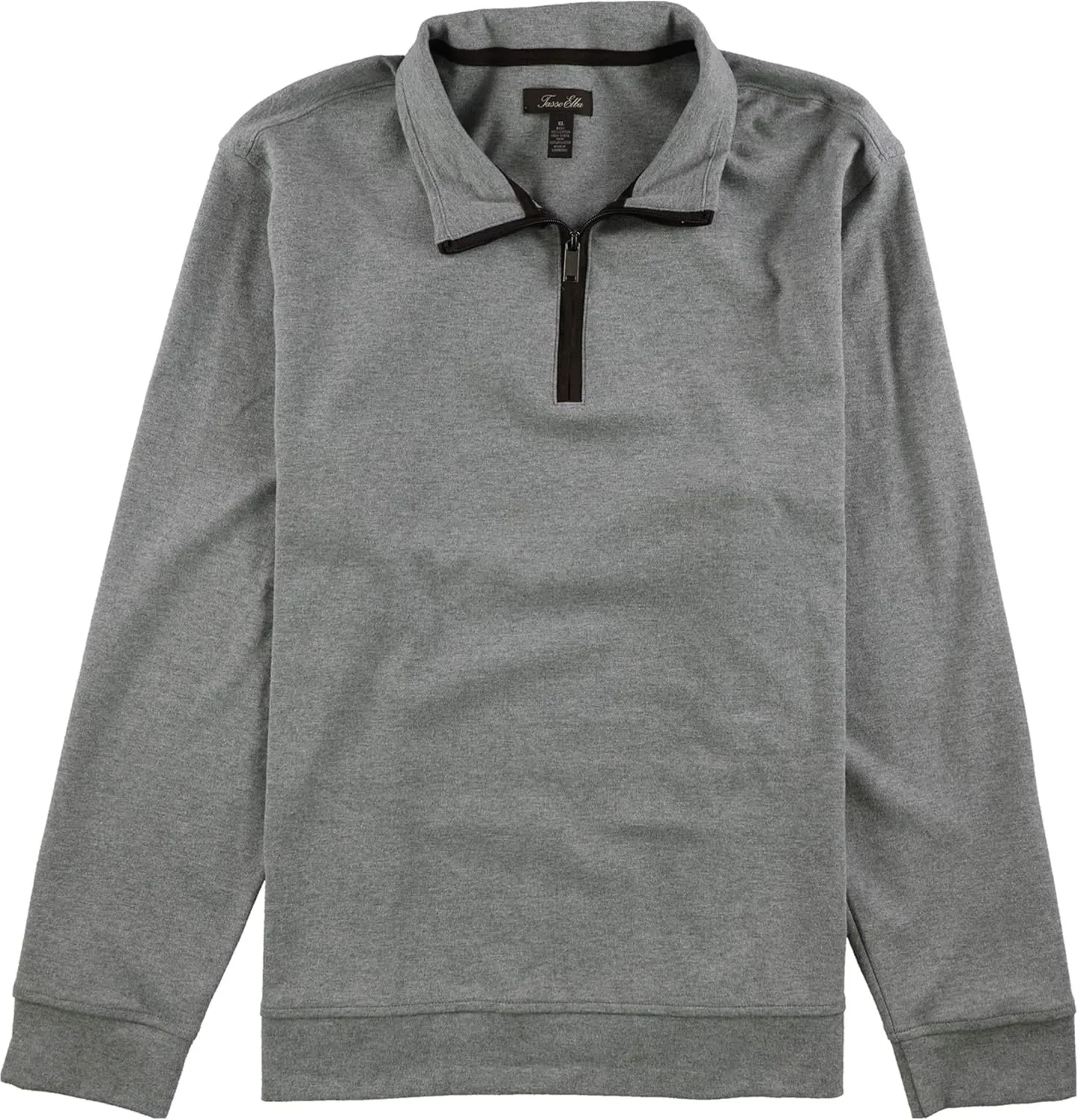 Tasso Elba Mens Sweater 1/2 Zip Mock Neck Long-Sleeve Gray XL