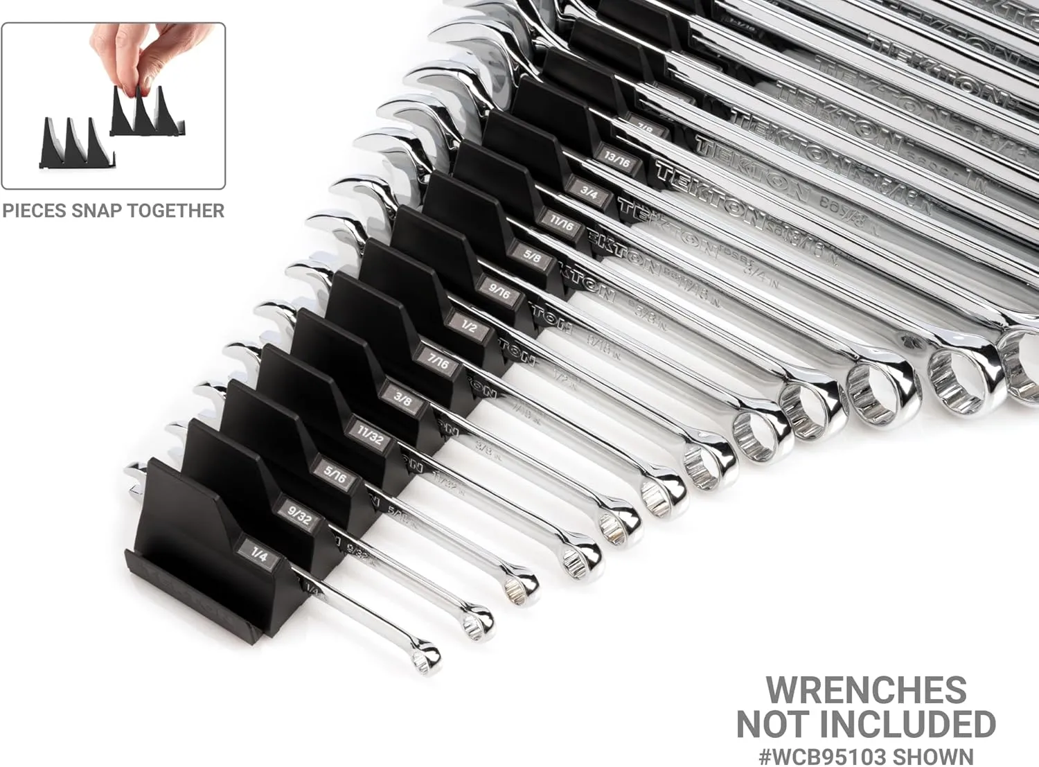 TEKTON 40-Tool Modular Wrench Organizer Set (Black) | OTM92140 | Made in USA