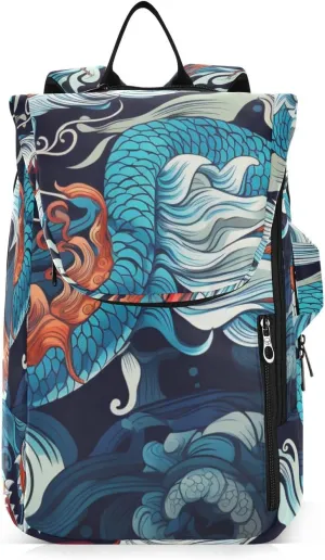 Tennis Bag Tennis Backpack for Women Men, Tennis Bag Holds 2 Rackets, Pickleball Paddles Balls, Badminton Squash, Cute Chinese Dragon (5)