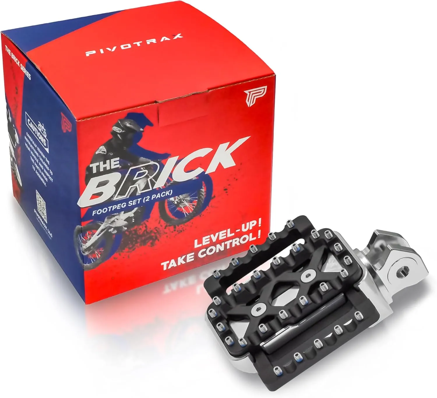 The Brick Series- Foot Pegs Set (2 Side Pack) (Surron-Light Bee, Silver/Black-Nail)