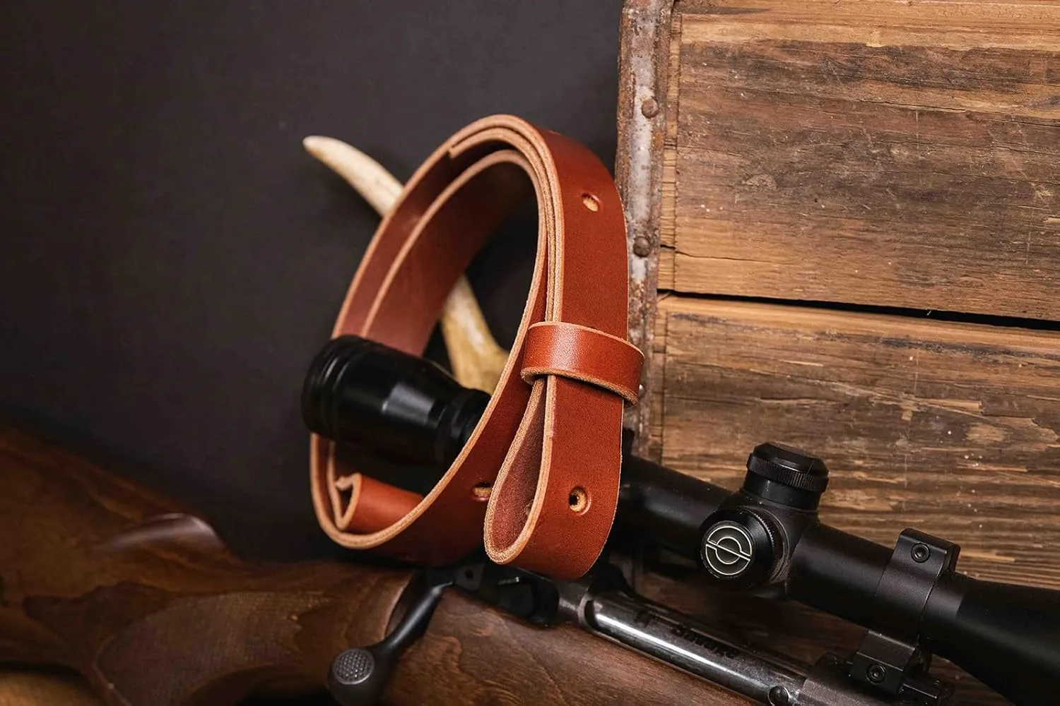 The Hunter -1" Wide Leather Rifle Sling by Nohma Leather