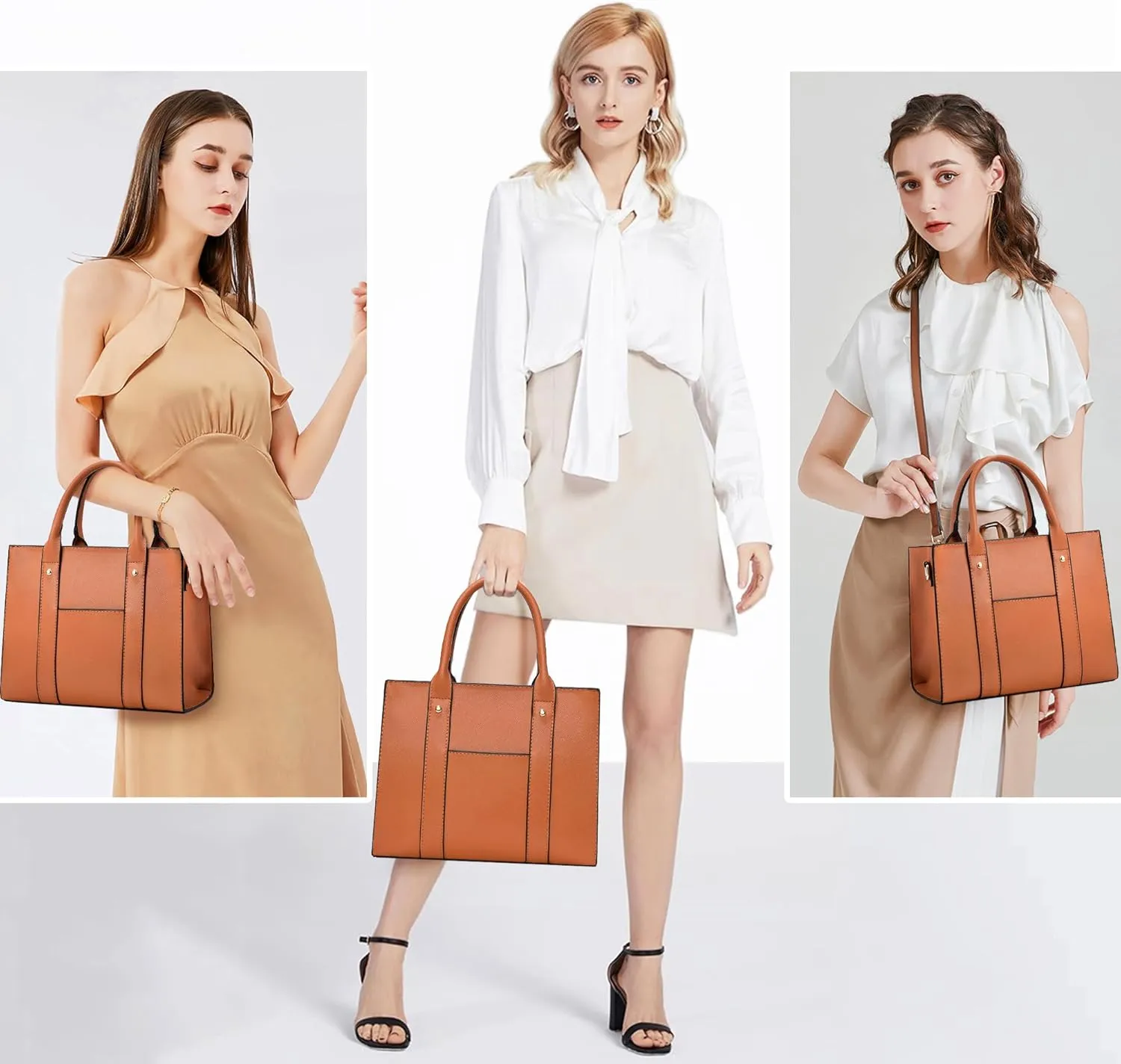 The Tote Bag Crossbody Purses for Women Shoulder Bag Handbags PU Leather Top Handle Bags with zipper
