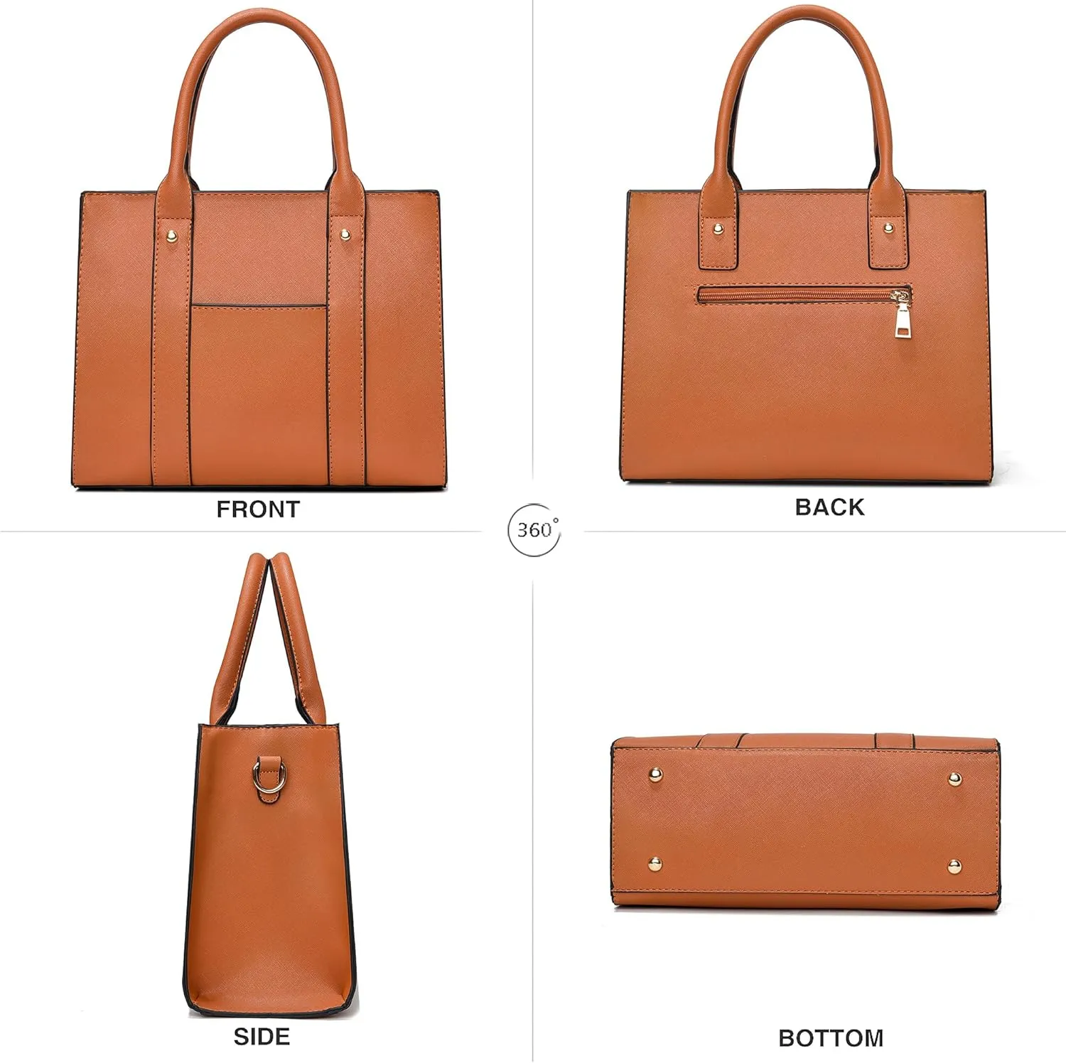 The Tote Bag Crossbody Purses for Women Shoulder Bag Handbags PU Leather Top Handle Bags with zipper