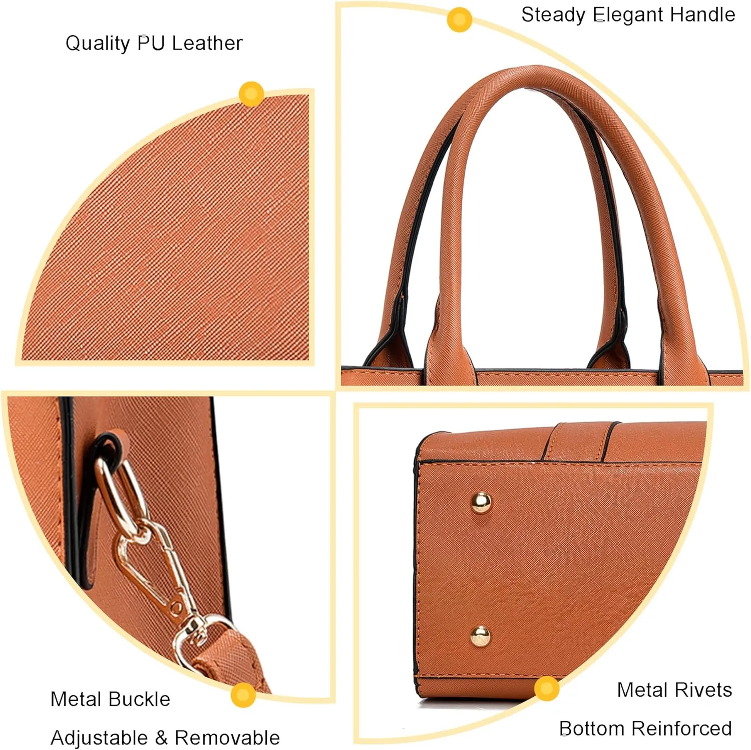 The Tote Bag Crossbody Purses for Women Shoulder Bag Handbags PU Leather Top Handle Bags with zipper