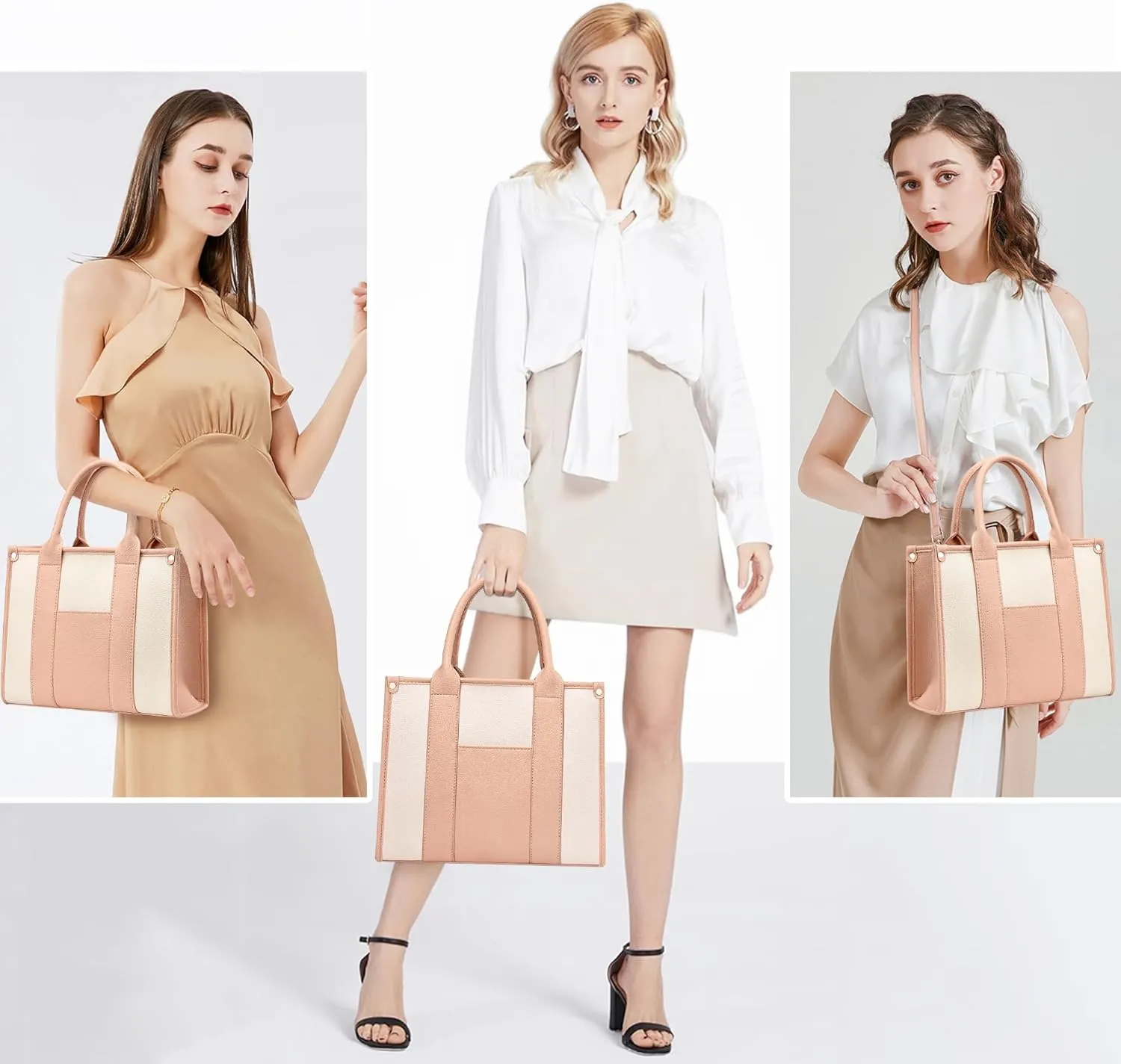 The Tote Bag Crossbody Purses for Women Shoulder Bag Handbags PU Leather Top Handle Bags with zipper