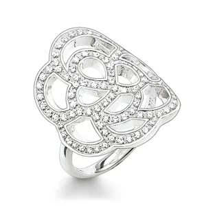 Thomas Sabo Silver Cubic Zirconia Flower Ring