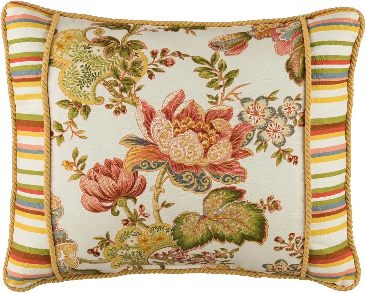 Thomasville At Home Luxuriance Breakfast Pillow with Band, (1) Pillow with Filler, Indoor, Cotton
