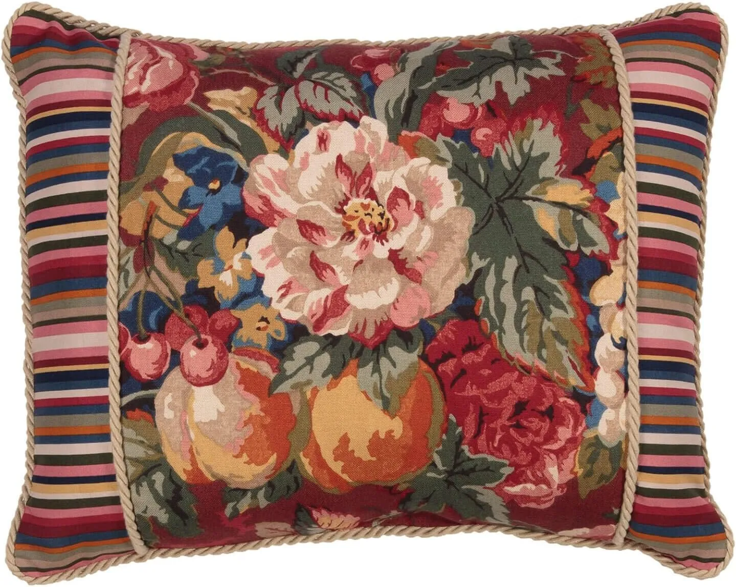 Thomasville At Home Queensland Breakfast Pillow with Accent Bands, (1) Pillow with Filler, Indoor, Cotton