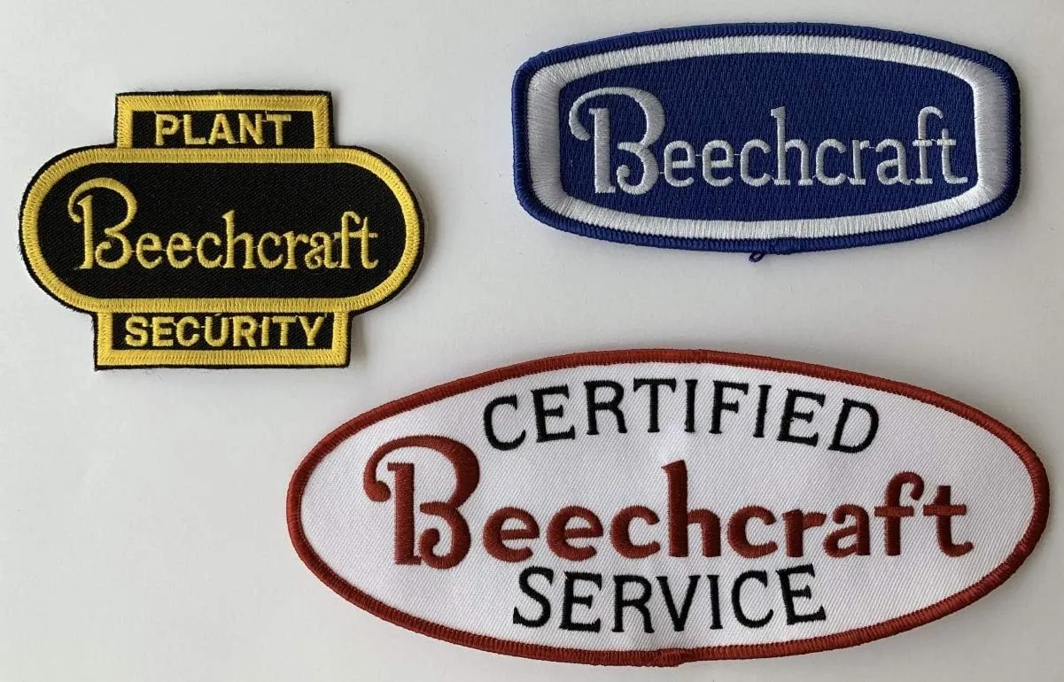 Three (3) Beechcraft Embroidered Uniform Patches