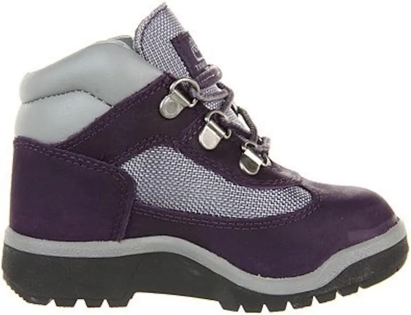 Timberland Children's Field Boot Leather/Fabric, Purple/Grey Leather/Fabric
