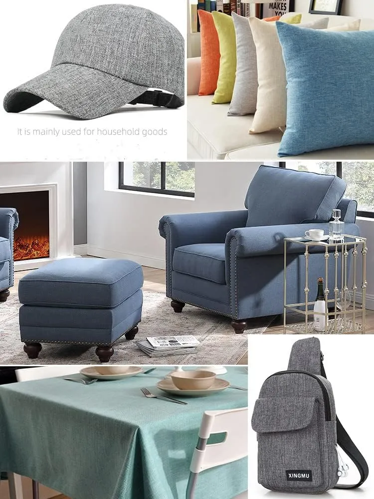 TinaKim Faux Linen Type Cloth Fabric for Sofa Chair Upholstery Material (Blue Gray, 2 Yard (57x 72 inch))
